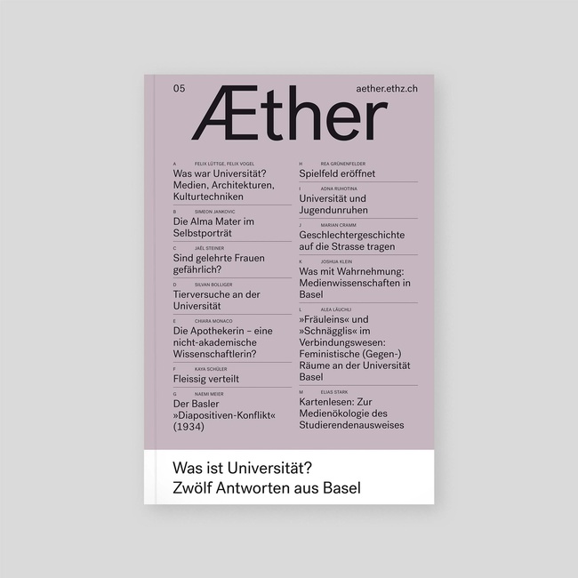 Æther 05 – Was ist Universität? Zwölf Antworten aus Basel